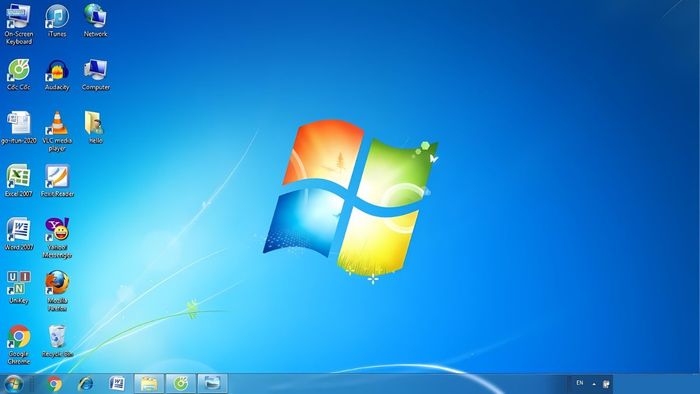 Giao diện màn hình nền trên hệ điều hành Windows 7